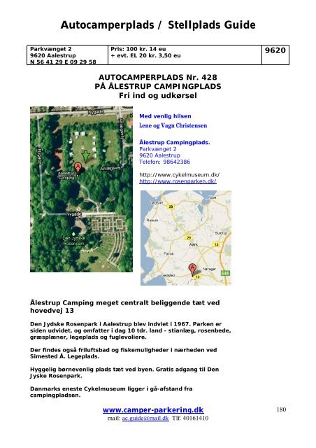 Autocamperplads / Stellplads Guide - Camper-Parkering