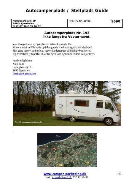 Autocamperplads / Stellplads Guide - Camper-Parkering