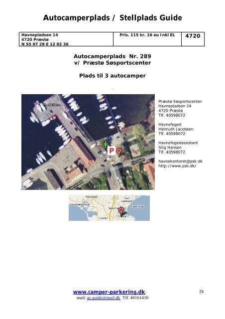 Autocamperplads / Stellplads Guide - Camper-Parkering