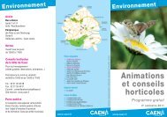 Animations et conseils horticoles Programme gratuit - Ville de Caen