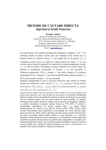 Metode de cautare directa - camo