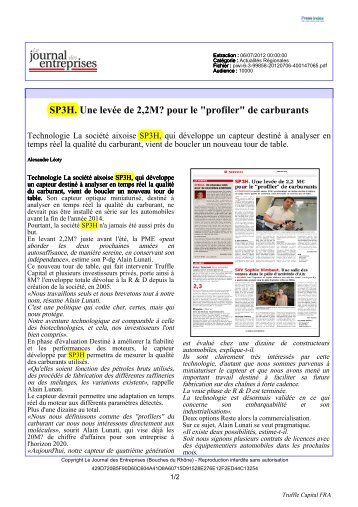 SP3H. Une levée de 2,2M? pour le "profiler" de ... - Truffle Capital