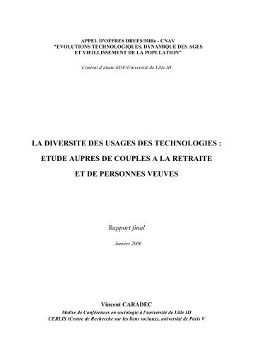 LA DIVERSITE DES USAGES DES TECHNOLOGIES : ETUDE ...