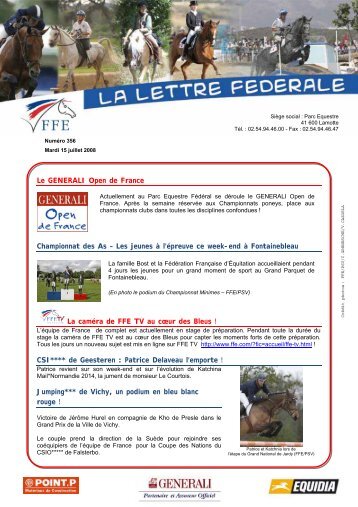 N°356 - Open de France - FFE