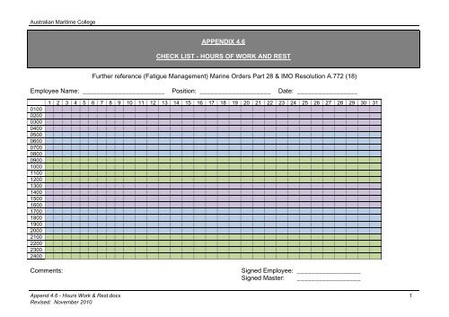 MV BLUEFIN QUALITY MANUAL - Australian Maritime College