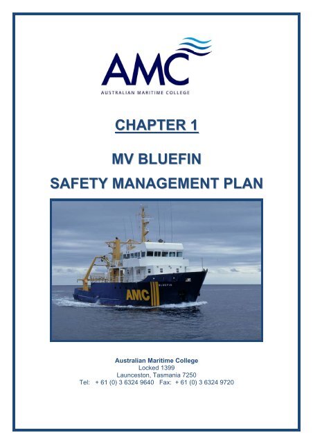 MV BLUEFIN QUALITY MANUAL - Australian Maritime College