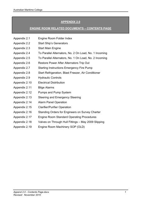 MV BLUEFIN QUALITY MANUAL - Australian Maritime College