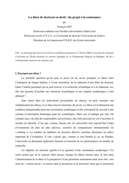 La thèse de doctorat en droit  du projet à la soutenance