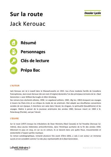 Sur la route, Jack Kerouac - Dossier lycée - Numilog