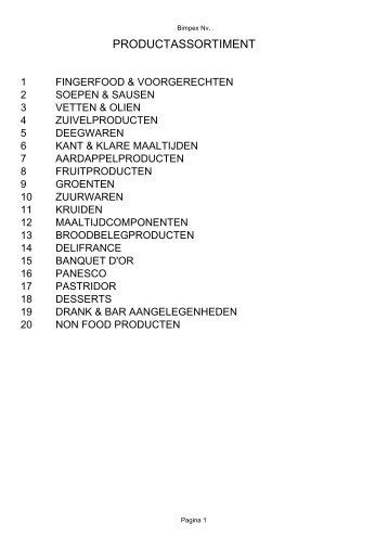 Assortimentslijst 2007 - 2008