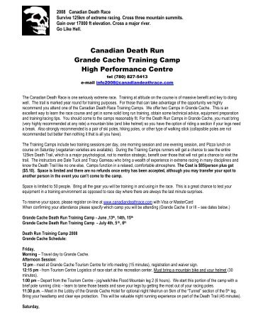 Canadian Death Race Training Camps