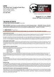 2008 Updated Race Details - Canadian Death Race