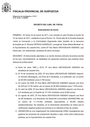 FISCALIA PROVINCIAL DE GUIPUZCOA - El Diario Vasco