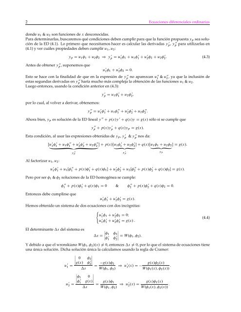 Ecuaciones diferenciales de orden superior - Canek - UAM