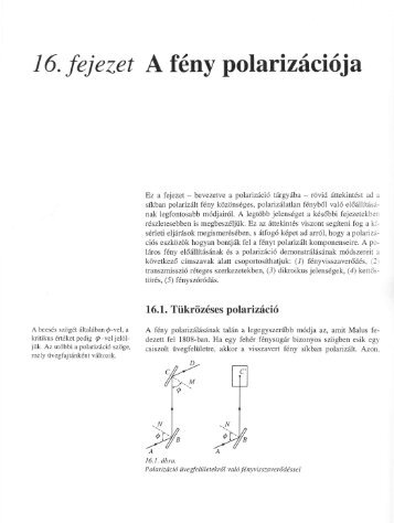 16. fejezet A fény polarizácíója