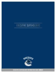 EXECUTIVE SUITEHOLDERS - Vancouver Canucks