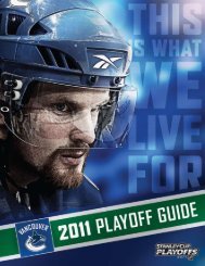 Table of contents - Vancouver Canucks