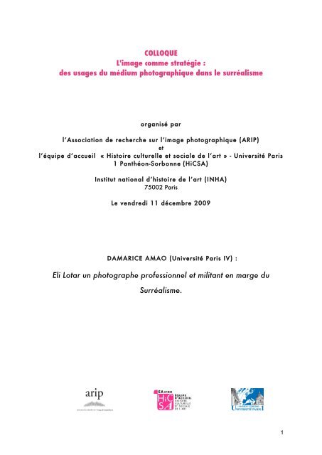 Eli Lotar : un photographe professionnel et militant en - Histoire ...