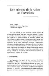 Une mémoire de la nation. les Fransaskois (.pdf)