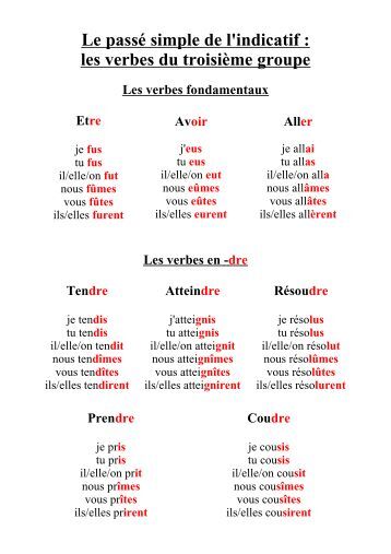 Conjugaison verbe rencontrer au passe simple