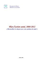 Plan d'action santé, 2008-2012 – Réconcilier le citoyen avec son ...