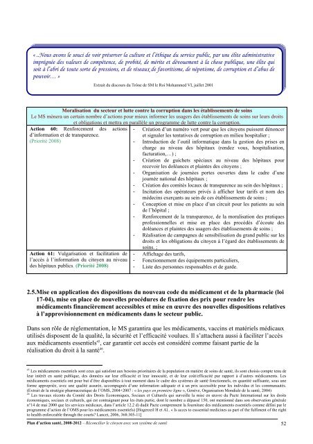 Plan d'action santé, 2008-2012 – Réconcilier le citoyen avec son ...