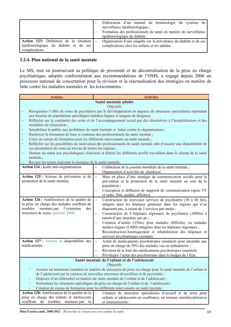 Plan d'action santé, 2008-2012 – Réconcilier le citoyen avec son ...