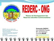 Contribution de REDERC-ONG pour atteindre les objectifs du ...