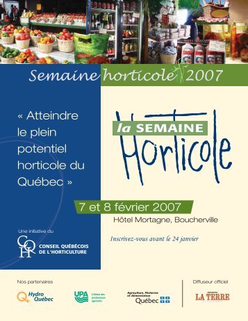 « Atteindre le plein potentiel horticole du Québec » - Le Centre de ...