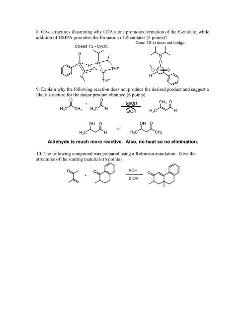 Chem 450—Advanced Organic Chemistry Exam 4