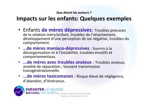 L'intervention auprès de mères… - Association pour la santé ...