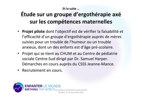 L'intervention auprès de mères… - Association pour la santé ...