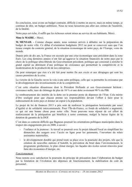 Compte-rendu détaillé - Bagneux