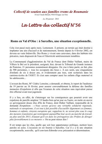 Lettre N°56 du Collectif de soutien aux - Romeurope