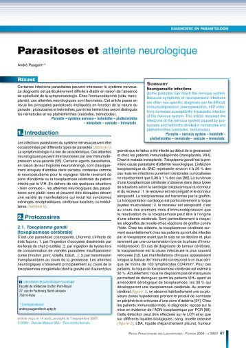 Parasitoses et atteinte neurologique - Bienvenue sur Mon Site à Moi ...