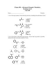 Chem 450—Advanced Organic Chemistry Problem Set 5