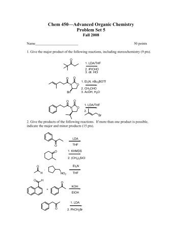 Chem 450—Advanced Organic Chemistry Problem Set 5