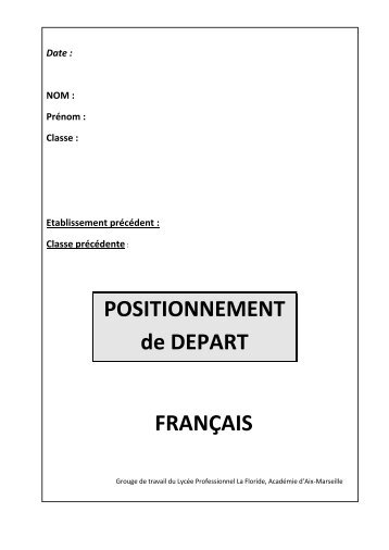 test francais oct 2010 - Académie d'Aix-Marseille