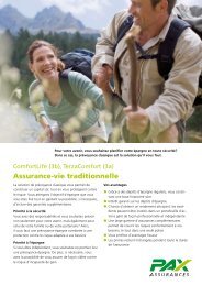 PAX-ComfortLife, TerzaComfort Assurance-vie traditionnelle