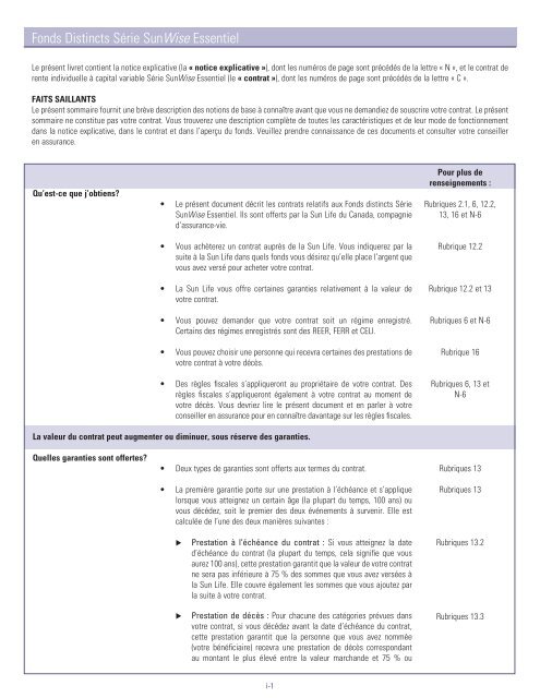 Sun Life du Canada, compagnie d'assurance-vie - CI Investments