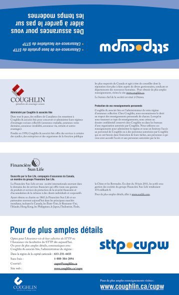 L'assurance-vie facultative du STTP et Le Programme d'assurance ...