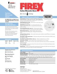 Carbon Monoxide Alarm 10000C & 10400C Features and - FireX