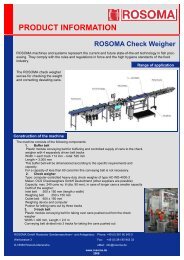 PRODUCT INFORMATION ROSOMA Check Weigher