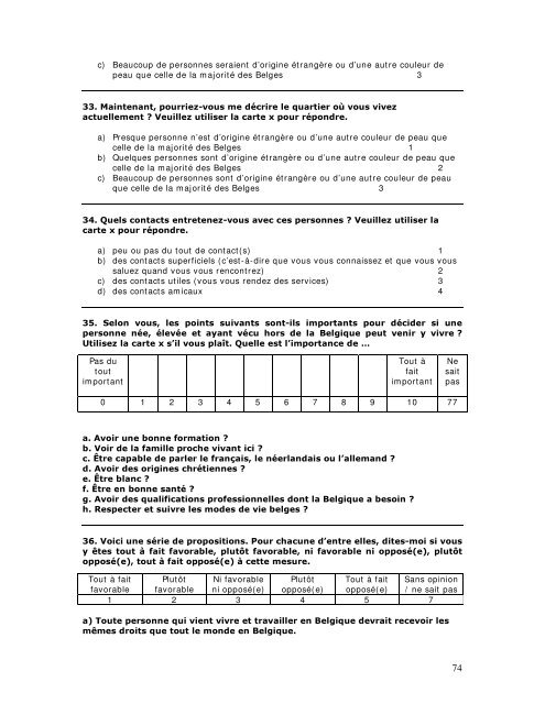 Un baromètre de la tolérance en Belgique Etude de faisabilité