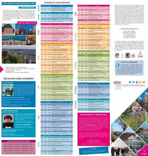 VISITES GUIDÉES POUR INDIVIDUELS - Liège