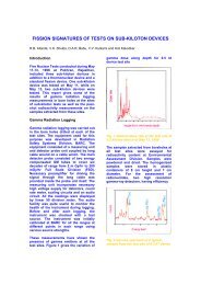 fission signatures of tests on sub-kiloton devices - BARC