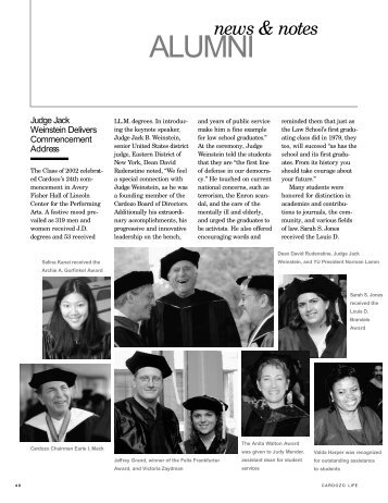 ALUMNI - Benjamin N. Cardozo School of Law - Yeshiva University