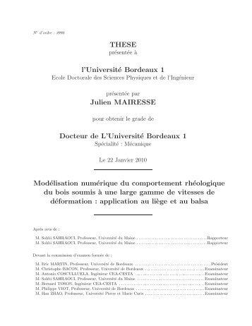 THESE l'Université Bordeaux 1 Julien MAIRESSE Docteur de L ...