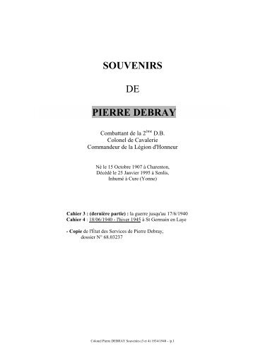 PIERRE DEBRAY - La 2e division blindée de Leclerc