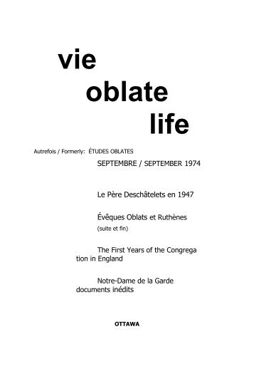 vie oblate life - OMI World